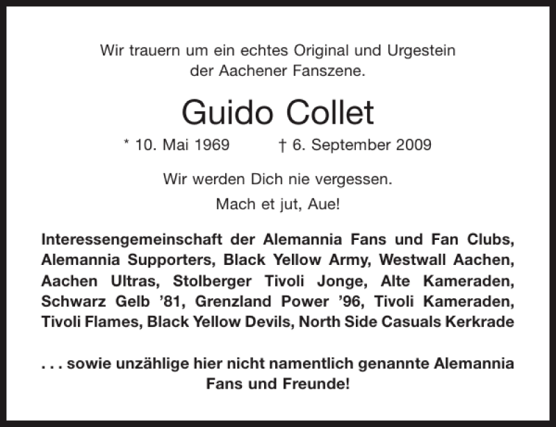 Traueranzeigen Von Guido Collet Aachen Gedenkt