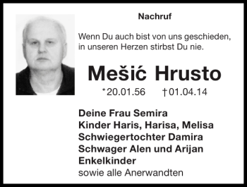 Traueranzeigen Von Me Si C Hrusto Aachen Gedenkt