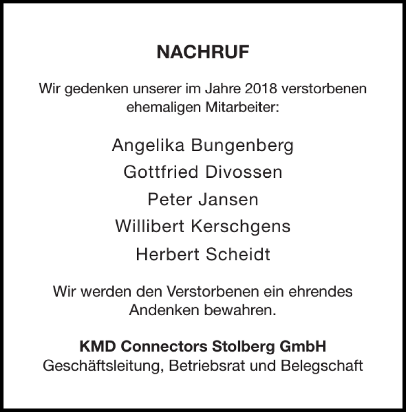 Traueranzeigen Von NACHRUF Aachen Gedenkt