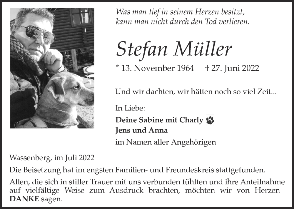 Traueranzeigen Von Stefan M Ller Aachen Gedenkt