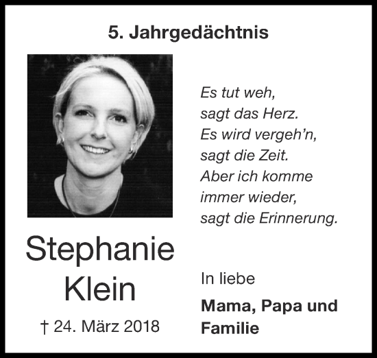 Traueranzeigen Von Stephanie Klein Aachen Gedenkt