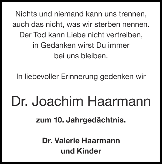 Traueranzeigen Von Joachim Haarmann Aachen Gedenkt