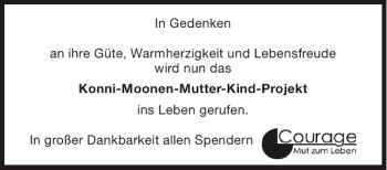 Traueranzeige von Konni Moonen von Aachener Zeitung / Aachener Nachrichten