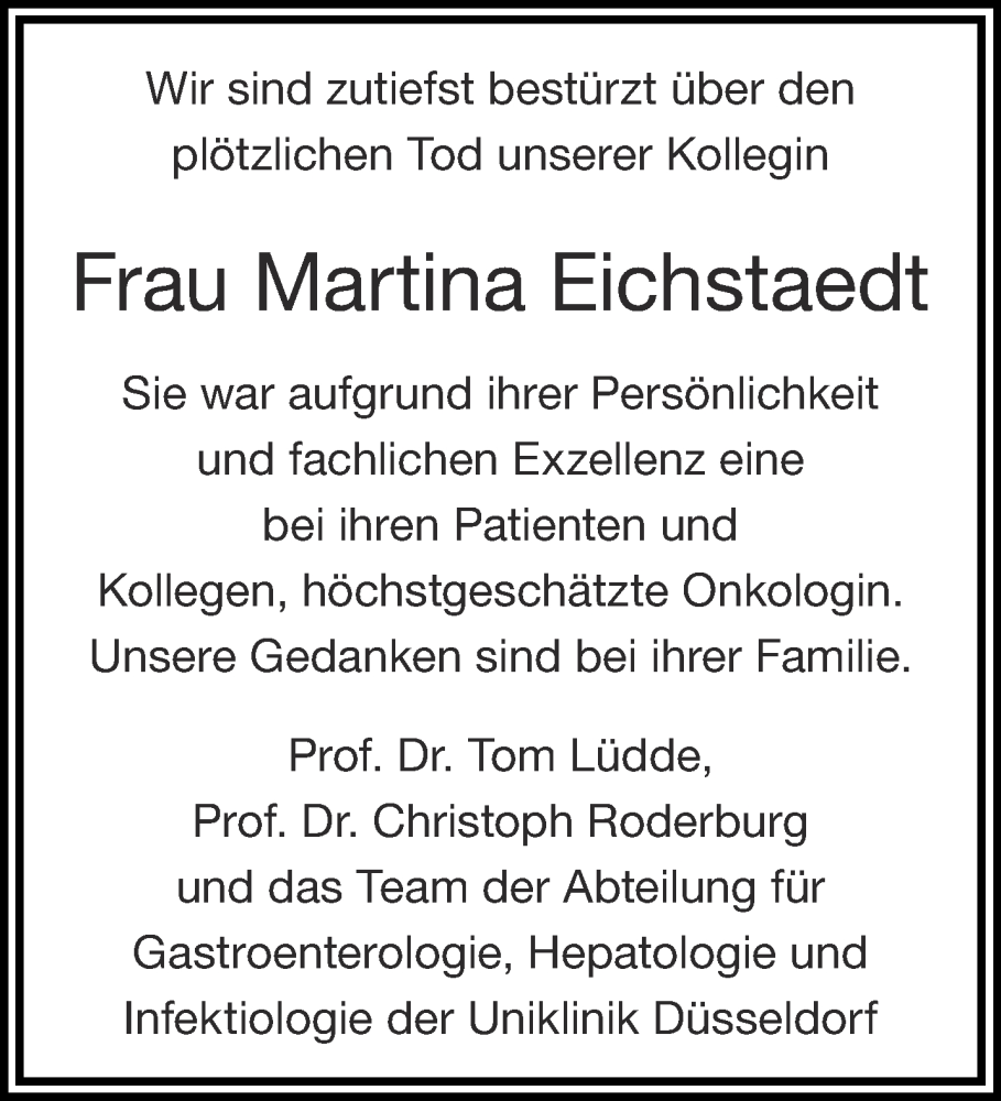  Traueranzeige für Martina Eichstaedt vom 06.07.2022 aus Aachener Zeitung / Aachener Nachrichten