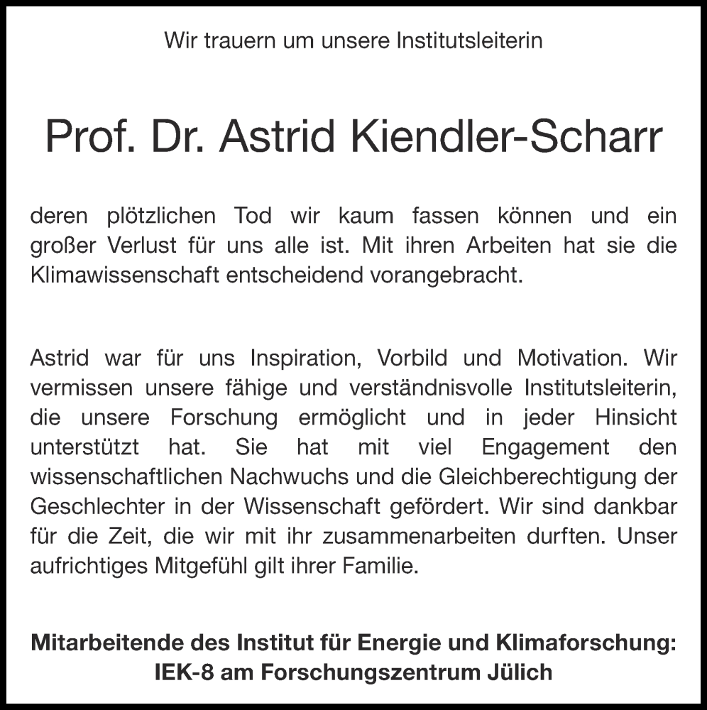  Traueranzeige für Astrid Kiendler-Scharr vom 12.02.2023 aus Zeitung am Sonntag