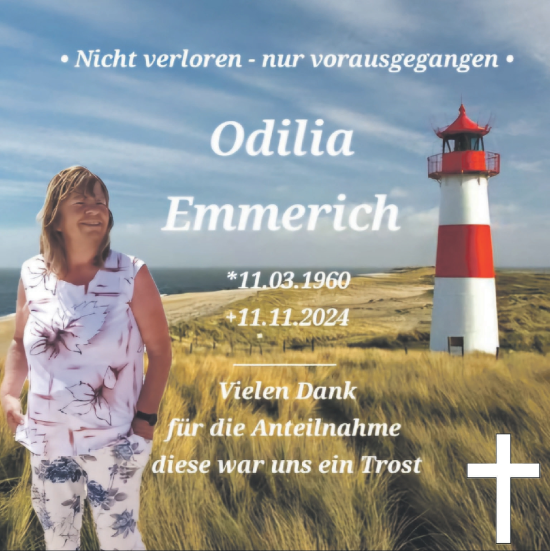 Traueranzeige von Odilia Emmerich von Zeitung am Sonntag